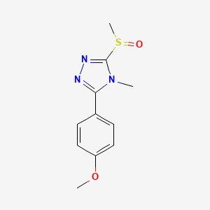 molecular formula C11H13N3O2S B12891069 3-(4-Methoxyphenyl)-4-methyl-5-(methylsulfinyl)-4H-1,2,4-triazole CAS No. 116850-68-1