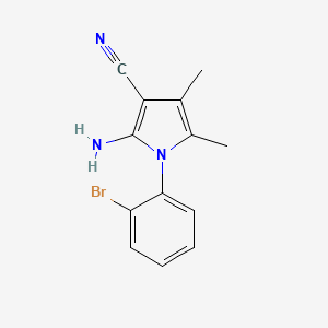 molecular formula C13H12BrN3 B12891088 2-Amino-1-(2-bromophenyl)-4,5-dimethyl-1H-pyrrole-3-carbonitrile 