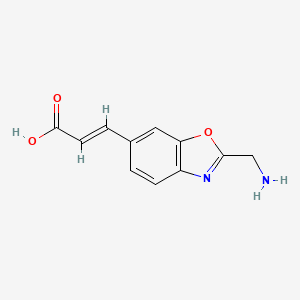 molecular formula C11H10N2O3 B12891112 2-(Aminomethyl)benzo[d]oxazole-6-acrylic acid 