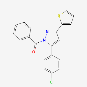 (5-(4-Chlorophenyl)-3-(thiophen-2-yl)-1H-pyrazol-1-yl)(phenyl)methanone