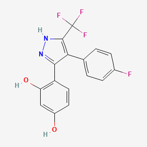 4-[4-(4-fluorophenyl)-5-(trifluoromethyl)-1H-pyrazol-3-yl]benzene-1,3-diol