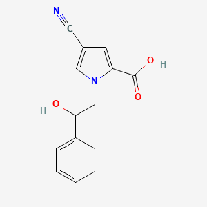 molecular formula C14H12N2O3 B12891214 4-Cyano-1-(2-hydroxy-2-phenylethyl)-1H-pyrrole-2-carboxylic acid CAS No. 62541-81-5