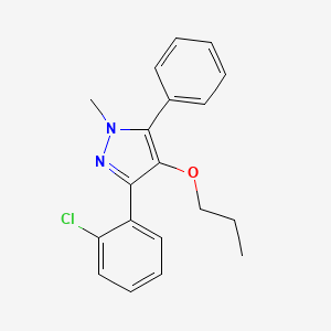 molecular formula C19H19ClN2O B12891228 3-(2-Chlorophenyl)-1-methyl-5-phenyl-4-propoxy-1H-pyrazole CAS No. 60627-69-2