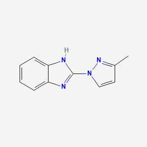 molecular formula C11H10N4 B12891242 2-(3-methyl-1H-pyrazol-1-yl)-1H-benzo[d]imidazole 