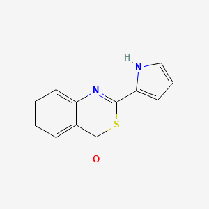 molecular formula C12H8N2OS B12891249 2-(2H-Pyrrol-2-ylidene)-1,2-dihydro-4H-3,1-benzothiazin-4-one CAS No. 89812-76-0