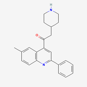 molecular formula C23H24N2O B12891311 1-(6-Methyl-2-phenyl-4-quinolinyl)-2-(4-piperidinyl)ethanone CAS No. 80221-76-7