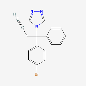 molecular formula C18H14BrN3 B12891323 4-(1-(4-Bromophenyl)-1-phenylbut-3-yn-1-yl)-4H-1,2,4-triazole CAS No. 88557-72-6