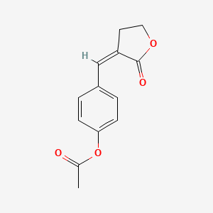 molecular formula C13H12O4 B12891337 4-((2-Oxodihydrofuran-3(2H)-ylidene)methyl)phenyl acetate 