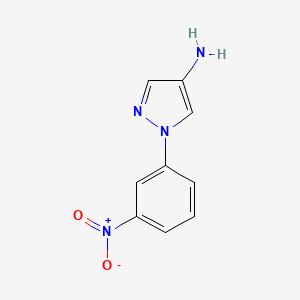 molecular formula C9H8N4O2 B12891374 1-(3-Nitrophenyl)-1H-pyrazol-4-amine CAS No. 62537-81-9