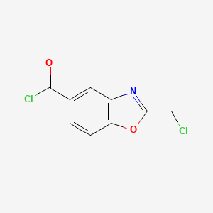 molecular formula C9H5Cl2NO2 B12891378 2-(Chloromethyl)benzo[d]oxazole-5-carbonyl chloride 