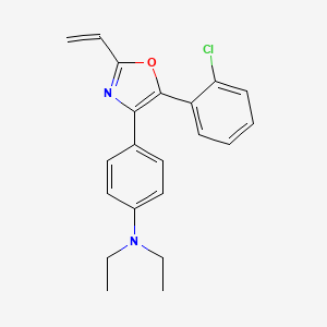 molecular formula C21H21ClN2O B12891396 4-[5-(2-Chlorophenyl)-2-ethenyl-1,3-oxazol-4-yl]-N,N-diethylaniline CAS No. 7449-61-8