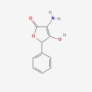 molecular formula C10H9NO3 B12891413 3-Amino-4-hydroxy-5-phenylfuran-2(5H)-one 