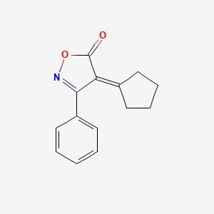 molecular formula C14H13NO2 B12891453 5(4H)-Isoxazolone, 4-cyclopentylidene-3-phenyl- CAS No. 36771-30-9