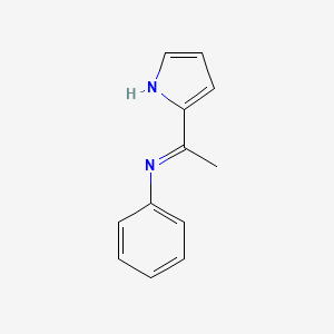 molecular formula C12H12N2 B12891467 N-[1-(2H-Pyrrol-2-ylidene)ethyl]aniline CAS No. 91677-16-6