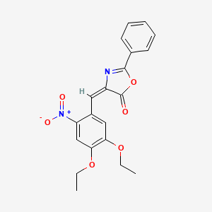 molecular formula C20H18N2O6 B12891500 4-(4,5-Diethoxy-2-nitrobenzylidene)-2-phenyloxazol-5(4H)-one 