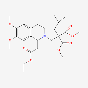 Dimethyl ((1-(2-ethoxy-2-oxoethyl)-3,4-dihydro-6,7-dimethoxy-2(1H)-isoquinolyl)methyl)(2-methylpropyl)malonate