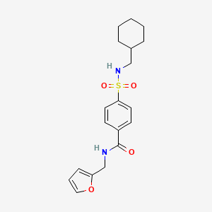 molecular formula C19H24N2O4S B12891591 Benzamide, 4-[[(cyclohexylmethyl)amino]sulfonyl]-N-(2-furanylmethyl)- CAS No. 606134-88-7