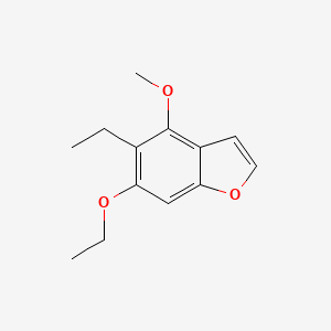 molecular formula C13H16O3 B12891595 6-Ethoxy-5-ethyl-4-methoxybenzofuran 