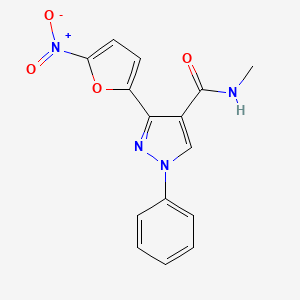 N-Methyl-3-(5-nitrofuran-2-yl)-1-phenyl-1H-pyrazole-4-carboxamide