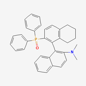 molecular formula C34H32NOP B12891611 (1R)-(2'-(Dimethylamino)-5,6,7,8-tetrahydro-[1,1'-binaphthalen]-2-yl)diphenylphosphine oxide 