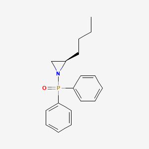 molecular formula C18H22NOP B12891616 Aziridine, 2-butyl-1-(diphenylphosphinyl)-, (2R)- CAS No. 200411-28-5