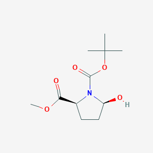 molecular formula C11H19NO5 B12891628 (2S,5S)-1-tert-Butyl 2-methyl 5-hydroxypyrrolidine-1,2-dicarboxylate 