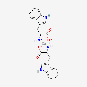 molecular formula C22H20CuN4O4-2 B12891636 Bis[D-tryptophanato(O,N)]copper(II) 