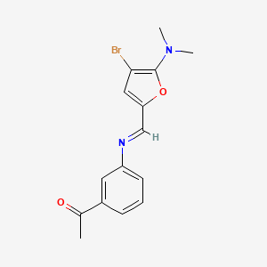 1-(3-(((4-Bromo-5-(dimethylamino)furan-2-yl)methylene)amino)phenyl)ethanone