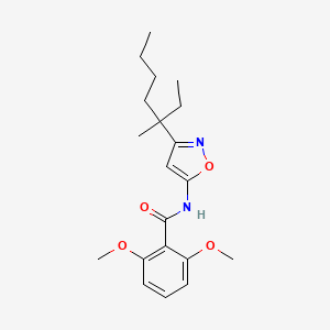 molecular formula C20H28N2O4 B12891698 2,6-Dimethoxy-N-[3-(3-methylheptan-3-yl)-1,2-oxazol-5-yl]benzamide CAS No. 82559-00-0