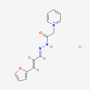 molecular formula C14H14ClN3O2 B12891704 1-(2-(2-(3-(Furan-2-yl)allylidene)hydrazinyl)-2-oxoethyl)pyridin-1-ium chloride 