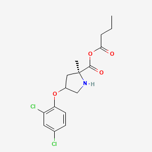 molecular formula C16H19Cl2NO4 B12891706 Butyric (2S)-4-(2,4-dichlorophenoxy)-2-methylpyrrolidine-2-carboxylic anhydride 