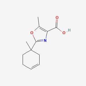 molecular formula C12H15NO3 B12891730 5-Methyl-2-(1-methylcyclohex-3-en-1-yl)-1,3-oxazole-4-carboxylic acid CAS No. 89724-36-7