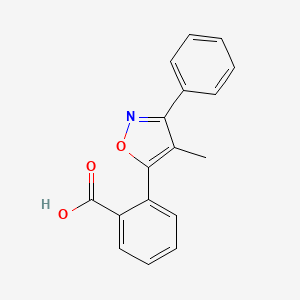 molecular formula C17H13NO3 B12891764 2-(4-Methyl-3-phenyl-1,2-oxazol-5-yl)benzoic acid CAS No. 63826-31-3