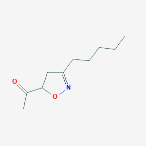 molecular formula C10H17NO2 B12891804 1-(3-Pentyl-4,5-dihydroisoxazol-5-yl)ethanone CAS No. 87899-06-7