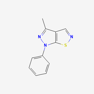 molecular formula C11H9N3S B12891825 4-Methyl-6-phenyl-6H-pyrazolo[4,3-d]isothiazole CAS No. 62947-14-2