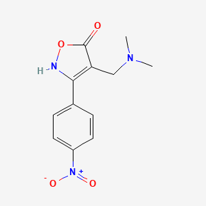 molecular formula C12H13N3O4 B12891827 5(2H)-Isoxazolone, 4-[(dimethylamino)methyl]-3-(4-nitrophenyl)- CAS No. 61195-00-4