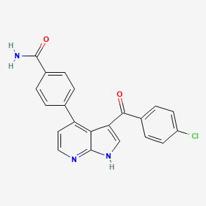 4-(3-(4-Chlorobenzoyl)-1H-pyrrolo[2,3-b]pyridin-4-yl)benzamide