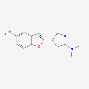 molecular formula C14H16N2O2 B12891873 2-[5-(Dimethylamino)-3,4-dihydro-2H-pyrrol-3-yl]-1-benzofuran-5-ol CAS No. 88234-71-3