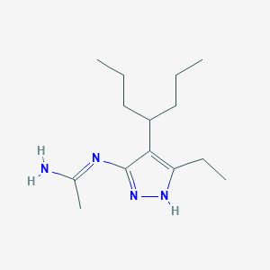 molecular formula C14H26N4 B12891885 (1E)-N'-[5-Ethyl-4-(heptan-4-yl)-1H-pyrazol-3-yl]ethanimidamide CAS No. 647854-08-8