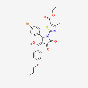 Ethyl 2-(2-(4-bromophenyl)-3-(4-butoxybenzoyl)-4-hydroxy-5-oxo-2,5-dihydro-1H-pyrrol-1-yl)-4-methylthiazole-5-carboxylate