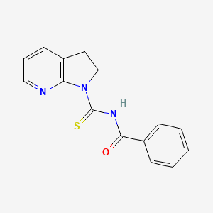 molecular formula C15H13N3OS B12891925 N-(2,3-Dihydro-1H-pyrrolo[2,3-b]pyridine-1-carbothioyl)benzamide CAS No. 60782-37-8