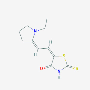 molecular formula C11H14N2OS2 B12891959 5-(2-(1-Ethylpyrrolidin-2-ylidene)ethylidene)-2-thioxothiazolidin-4-one 