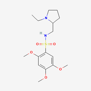 molecular formula C16H26N2O5S B12891986 N-[(1-Ethylpyrrolidin-2-yl)methyl]-2,4,5-trimethoxybenzene-1-sulfonamide CAS No. 88301-69-3