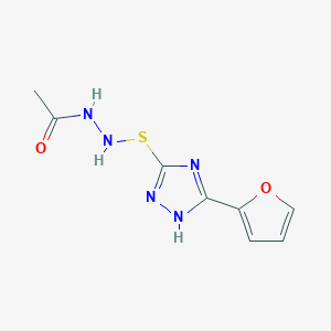 molecular formula C8H9N5O2S B12891987 N'-((3-(Furan-2-yl)-1H-1,2,4-triazol-5-yl)thio)acetohydrazide 