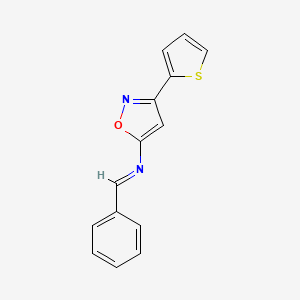 molecular formula C14H10N2OS B12891988 N-(Phenylmethylene)-3-(2-thienyl)-5-isoxazolamine CAS No. 37853-21-7