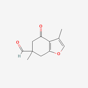 3,6-Dimethyl-4-oxo-4,5,6,7-tetrahydro-1-benzofuran-6-carbaldehyde