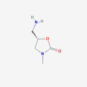 molecular formula C5H10N2O2 B12892077 (S)-5-(Aminomethyl)-3-methyloxazolidin-2-one 