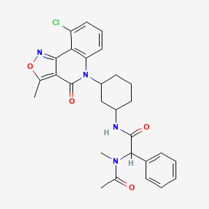 molecular formula C28H29ClN4O4 B12892091 2-[Acetyl(methyl)amino]-N-[3-(9-chloro-3-methyl-4-oxo[1,2]oxazolo[4,3-c]quinolin-5(4H)-yl)cyclohexyl]-2-phenylacetamide 