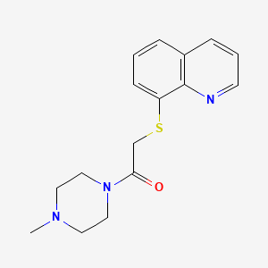 molecular formula C16H19N3OS B12892108 1-(4-Methylpiperazin-1-yl)-2-(quinolin-8-ylthio)ethanone CAS No. 712307-27-2