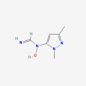 molecular formula C6H10N4O B12892139 N-(1,3-Dimethyl-1H-pyrazol-5-yl)-N-hydroxyformimidamide 